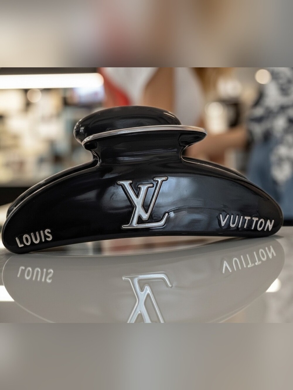 Louis Vuitton Black Logo Hair Clip Claw